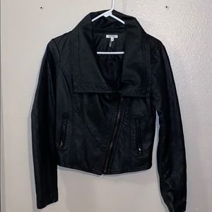 Black faux moto jacket